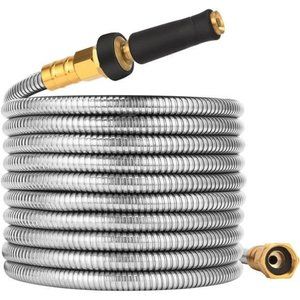 Water Hose 50ft - Stainless Steel Garden Hose 50 ft no Kink Explosion